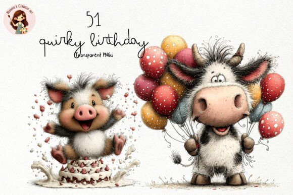 Download Quirky Birthday Animals PNG Clipart - Premium Resources