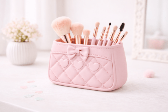 Download Quilted Makeup Brush Holder STL - Brush Collection