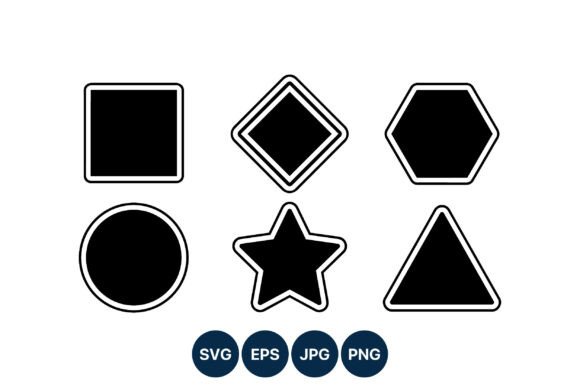 Download Geometric Shapes Vector Art Black and - Geometric shape Collection